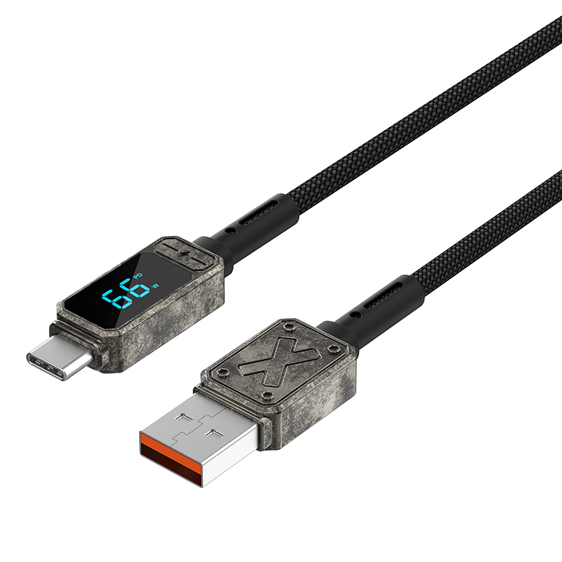 WiWU X Series Fast charge digital display zinc alloy braided Cable 6A Wi-C038 A-C